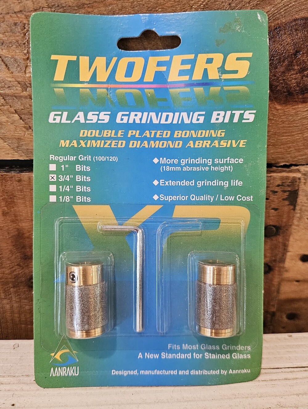 Twofers 3/4" Glass Grinding Bits Pack Of 2 For Stained Glass Projects